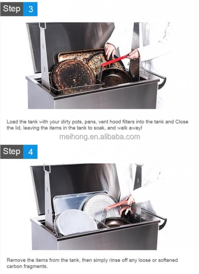 Ultrasone verwarmde natte tank roestvrij staal natte tank reiniger voor oven tray 2